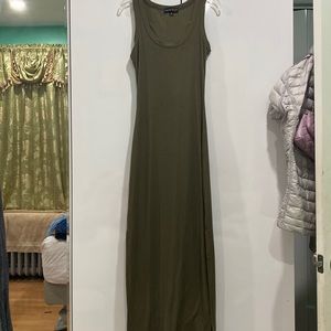 Army green maxi BodyCon dress armless